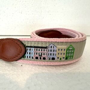 Charleston SC Rainbow Row Ribbon Belt in Grey and Pink Women’s Size 32